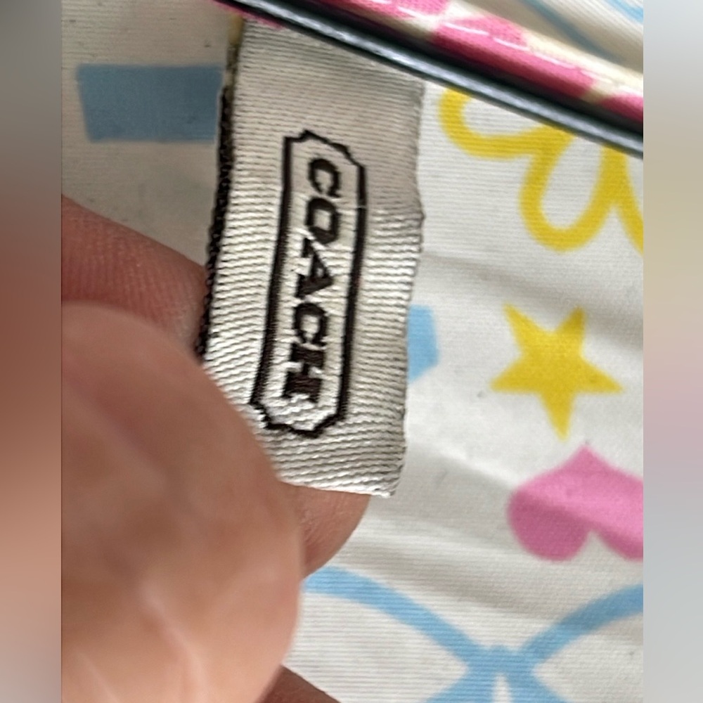 Multicolor Patterned Umbrella With Pink Trim - image 5